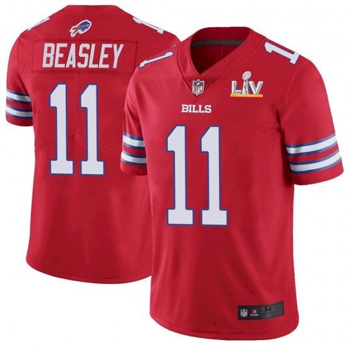 Men's Buffalo Bills #11 Cole Beasley Red NFL 2021 Super Bowl LV Stitched Jersey